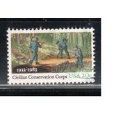 США-1983, (Мих.1621) , гаш.  , Охрана природы, (одиночка),