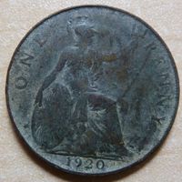 1 пенни 1920 Великобритания