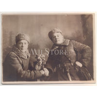 Два товарища, бойцы РККА. Трофейный штык-нож, зимнее снаряжение.