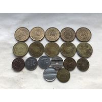 Лот жетонов метро и связи - 18 шт