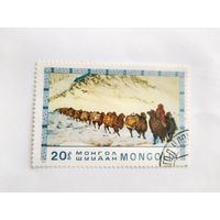 Монголия 1975  караван верблюдов