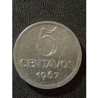 Бразилия 5 сентаво 1967 г.