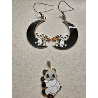 Комплект Клуазоне: серьги и кулон.