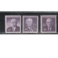 США-1960, (Мих.791,800,802),  **/*  ,  Личности,