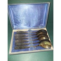 Набор чайных ложек, 6 шт., мельхиор.