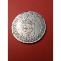 1/2 (пол) Экю, 1651 Франция. Людовик 14. Серебро. С рубля. (31) Прекрасное коллекционное состояние.