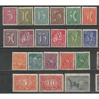 Германия(Веймарская Республика) Новые ежедневные марки. 1921г. Mi#177-96. Серия.