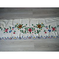 Старинная Шторка. Вышивка. Гладью. 1м.75см. х 53см.