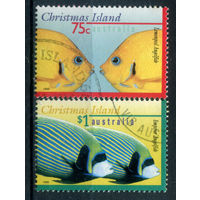 Рождественские острова - 1995г. - рыбки - 2 марки - полная серия, гашёные [Mi 413-414]. #3-WB-93-KS-4