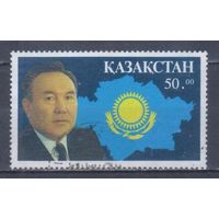[1917] Казахстан 1993. Известные люди.Политика.Президент Назарбаев. Одиночный выпуск.Гашеная марка.