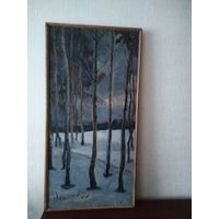 Старая картина на холсте 40х90