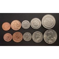 Колумбия Набор 5 монет 1967 - 1978 год UNC