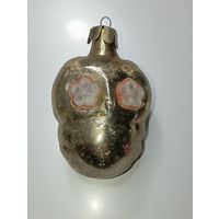 Ёлочная игрушка  - Филин . СССР  . Стекло .