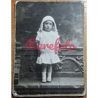 1910-е Анонимное фото на картоне редкий формат девочка в белом типажи прошлого ретро