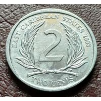Восточные Карибы 2 цента, 2008    ( 2-1-7 )
