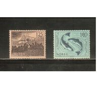 Норвегия-1977(Мих.751-752) , ** , Рыбы, Флот  (полная серия)