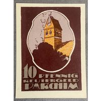 Нотгельд , 10 пфеннигов, Пархим 1922 год. Веймарская республика