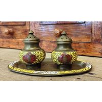 Комплект солонок латунных из Индии