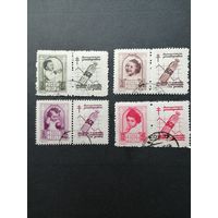 Польша 1948 Полная серия марок с купонами "Борьба с туберкулезом" (гашение с клеем, есть следы от наклеек) Mi.511 Zf-514 Zf каталог 35.00 евро