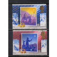 Великобритания 1988 ЕII Рождество Рождественские открытки Мария и Иосиф идут в Вифлеем Пастухи и Вифлеемская звезда #1180-1