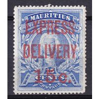 42.BrKM. Великобритания. Колонии. Маврикий. Адмирал Бертран Франсуа де Лабурдонне (1699 - 1753). Надпечатка. 15C. 1903 г. Mi.#118 II.