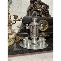 Сувенирный самовар и 6 стопок поднос Олимпиада 80