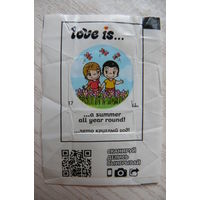Вкладыш, жевательная конфета, Love is ... Любовь это ... (цена за 1 шт.) номер 17.