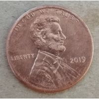 США 1 цент 2019 год, Без отметки монетного двора Филадельфия, KM# 468