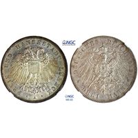 3 марки 1912 г. A. Свободный город Любек (1871 - 1918) Германия. NGC MS 63. Редкие! Серебро. КМ# 215