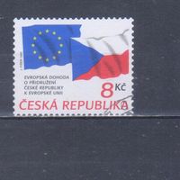 [224] Чехия 1995. Политика.Приглашение страны в ЕС.Флаги. Одиночный выпуск.Гашеная марка.