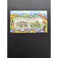 Таджикистан 2007 .Фауна. Змеи. Блок