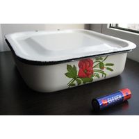 Ретро форма ёмкость для заливного, холодца 1 литр с крышкой, СССР .