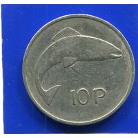 Ирландия 10 пенсов 1975 , большие
