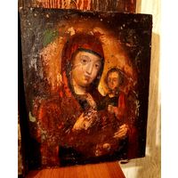 Иверская икона Божьей Матери, 19 век, Размер - 27х22 см. С 1 РУБЛЯ! ВСЕГО 3 ДНЯ!!!