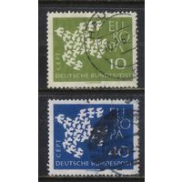 Германия ФРГ 1961 Вып Европа Летящие голуби Полная #367-8