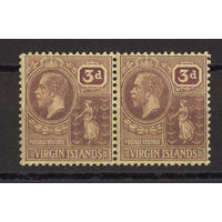 1922 Виргинские острова ** Георг V, сцепка 2 марки (SG 82), Британские колонии