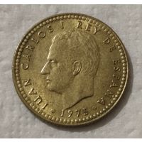 Испания 1 песета, 1975 (77 внутри звезды) (14-9-19)