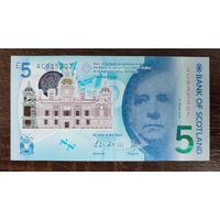 Шотландия 5 фунтов 2016 года Bank of Scotland Р 130а полимер UNC