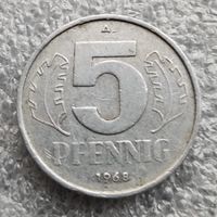 Германия - ГДР 5 пфеннигов  1968 г.