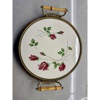 Поднос старинный 30 см диаметр