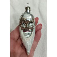 Ёлочная игрушка, стекло, шишка с лицом, луна