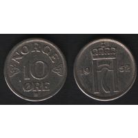 Норвегия km396 10 эре 1952 год (p0