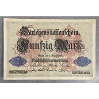 Банкнота 50 марок 1914 год. Германская империя.