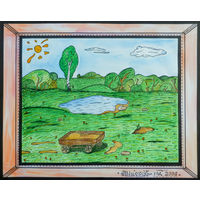 Белорусский пейзаж, смешанная техника, 2006, Котов Олег