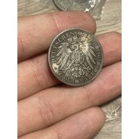 2 марки 1901 образцовая монета этого типа, ярчайший UNC в сочнейшей патине! много лотов!