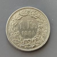 Швейцария. 1 франк 1981