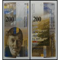 Банкнота 200 Швейцарских франков 2006 год. С рубля.