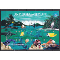 Морская фауна. Джибути. 1998. 1 малый лист. Michel N 648-659 (16,0 е).