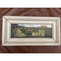 Щемелёв Л.Д. 1989 г. Картон, масло. Размер с рамой 37х20см.