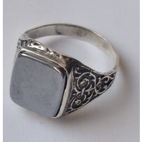 Кольцо. Печатка. Серебро 925.  Клеймо.  Размер 20.5-21